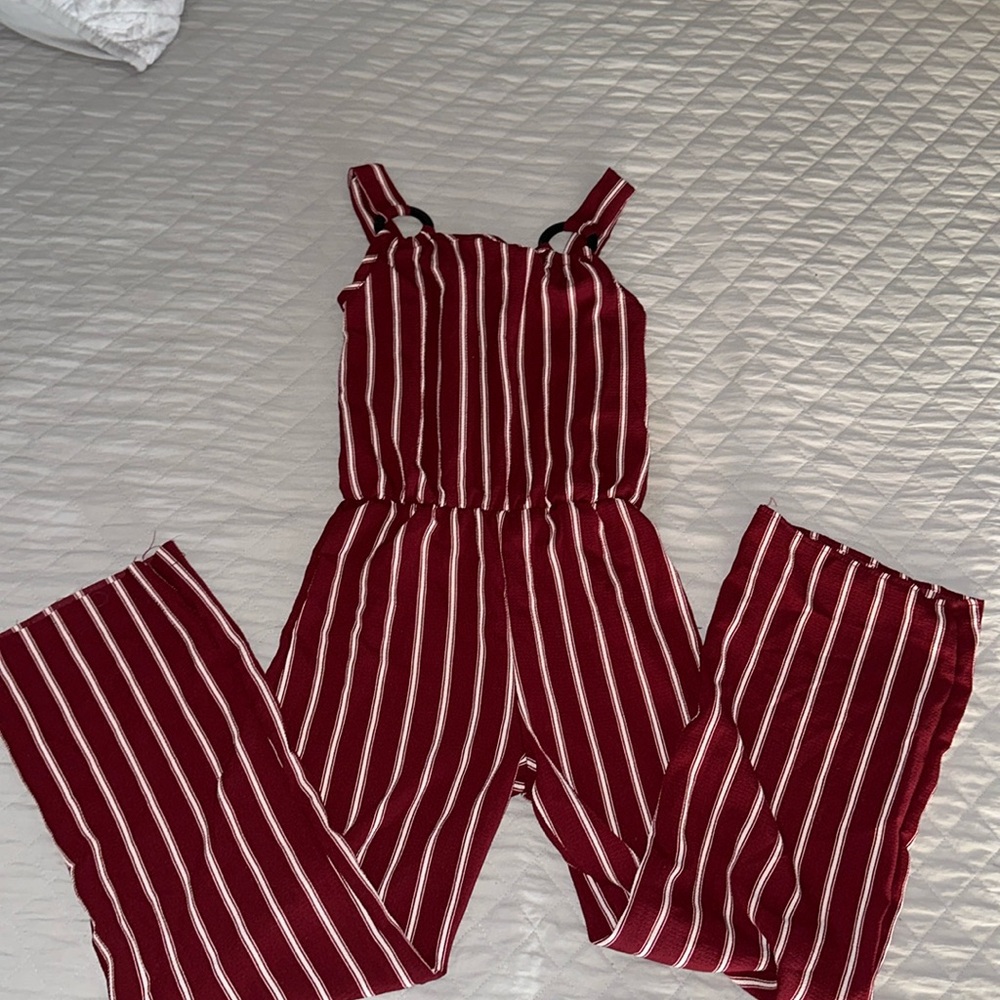 Girls Striped Jumpsuit